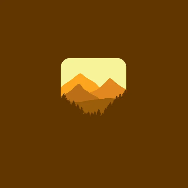 Mountains Icon Vector Concept Illustration Design — Stock Vector