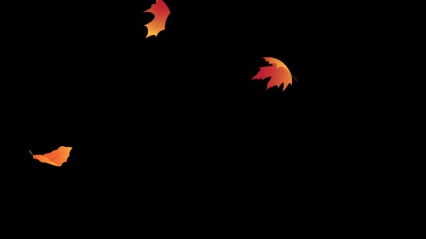 Анимированное Видео Падения Листьев Осенней Темой — стоковое видео