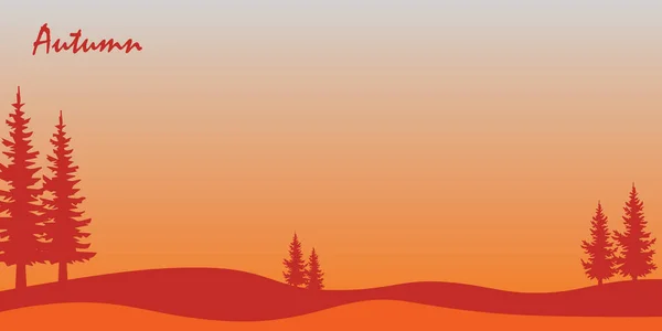 Φθινόπωρο Δάσος Και Πορτοκαλιές Διάνυσμα Σχεδιασμό — Διανυσματικό Αρχείο