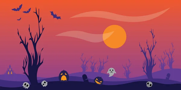 Feliz Halloween Festa Assustadora Halloween Fundo Ilustração Vetorial — Vetor de Stock