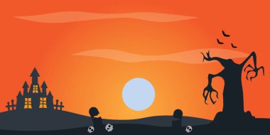 halloween background with pumpkins and bats. vector illustration