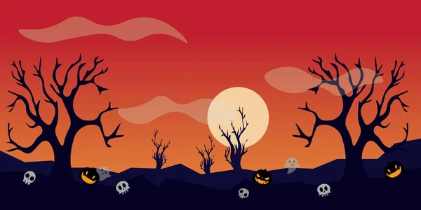 Halloween Hintergrund Mit Fledermäusen Und Mond — Stockvektor