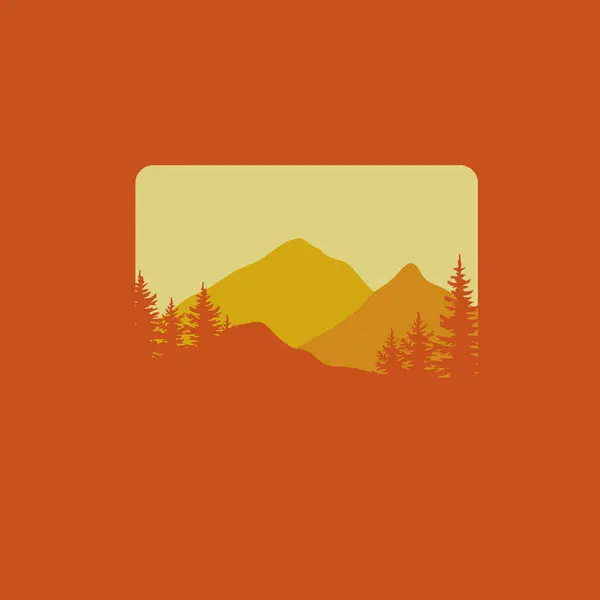 Paysage Montagne Avec Arbres — Image vectorielle
