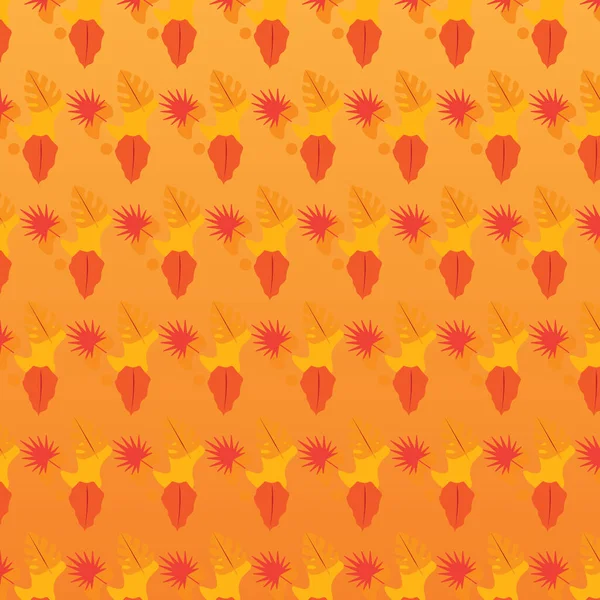 Turuncu arka planda sonbahar akçaağaç yaprakları olan kusursuz bir desen. Yapraklar ve akçaağaç yapraklarıyla sonbahar sezonu arka planı
