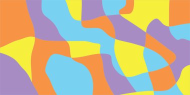 Dalgalı çizgiler, çizgiler ve geometrik desenli soyut vektör arkaplanı, dijital duvar kağıdı tasarımı.