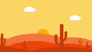 Kaktüsle Çöl Manzarası