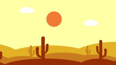 Çöldeki güneşin vektör çizimi