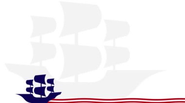 Columbus Günü animasyonu, ülkenin haritası.