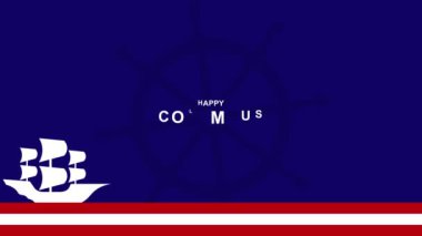 Columbus Günü animasyonu, ülkenin haritası.