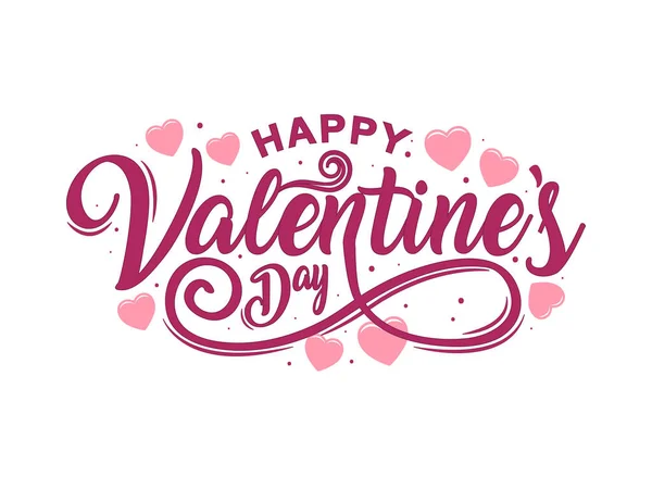 Bonne Saint Valentin Typographie Avec Des Cœurs Forme Carte Voeux — Image vectorielle