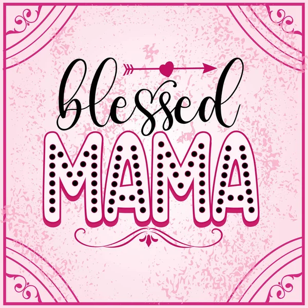 Valentine Day Loved Mama Design Mama Print Template Shirt Design — ストックベクタ