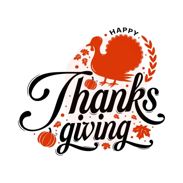 Thanksgiving Jour Vectoriel Illustration Dessin Main Automne Saison Calligraphie Thanksgiving — Image vectorielle
