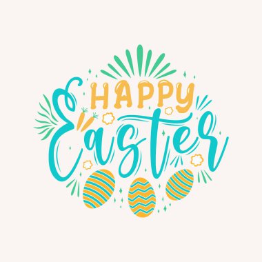 Happy Easter Beautiful Hand drawn calligraphy and brush pen lettering. Design for holiday greeting card and invitation of the Happy Easter day.