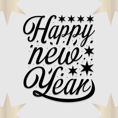 Happy new year lettering Design. Celebration typography poster, banner or greeting card for Merry Christmas and happy new year. Vector Illustration