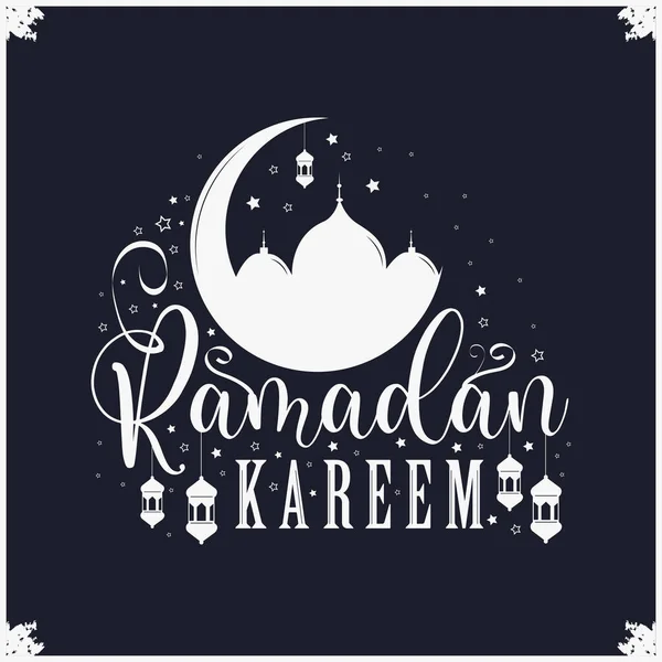 Ramadán Kareem Lámpara Árabe Tarjeta Diseño Adorno Decorativo Fondo Saludo — Vector de stock