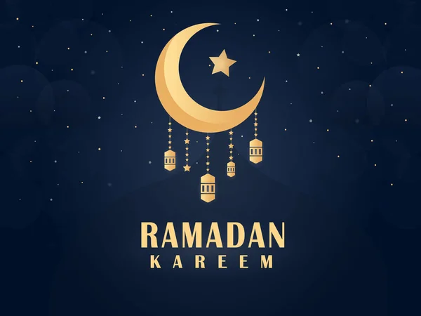 Ramadán Kareem Adorno Decorativo Fondo Saludo Para Ilustración Vectorial Póster — Vector de stock