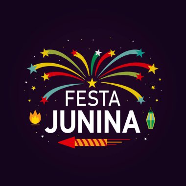 Festa junina geçmişi. Parti festivali Serbest Vektör illüstrasyonunun renkli tasarımı için kutlama