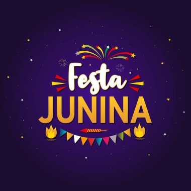 Festa junina geçmişi. Parti festivali Serbest Vektör illüstrasyonunun renkli tasarımı için kutlama