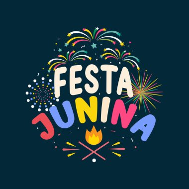 Festa junina geçmişi. Parti festivali Serbest Vektör illüstrasyonunun renkli tasarımı için kutlama