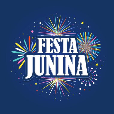 Festa junina geçmişi. Parti festivali Serbest Vektör illüstrasyonunun renkli tasarımı için kutlama