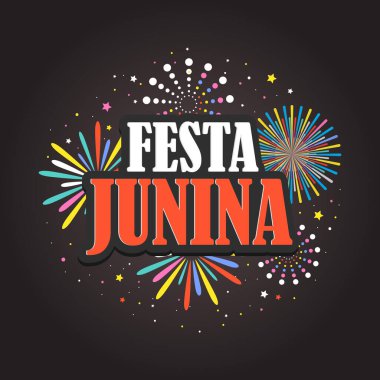 Festa junina geçmişi. Parti festivali Serbest Vektör illüstrasyonunun renkli tasarımı için kutlama