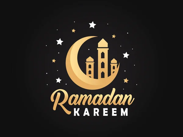 Ramadán Mubarak Fondo Saludo Para Ilustración Vectores Premium Póster Banner — Vector de stock