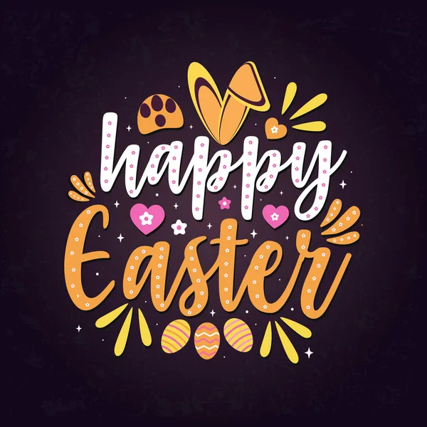 Happy Easter Beautiful Hand Drawn Calligraphy Brush Pen Lettering Design — Vettoriale Stock