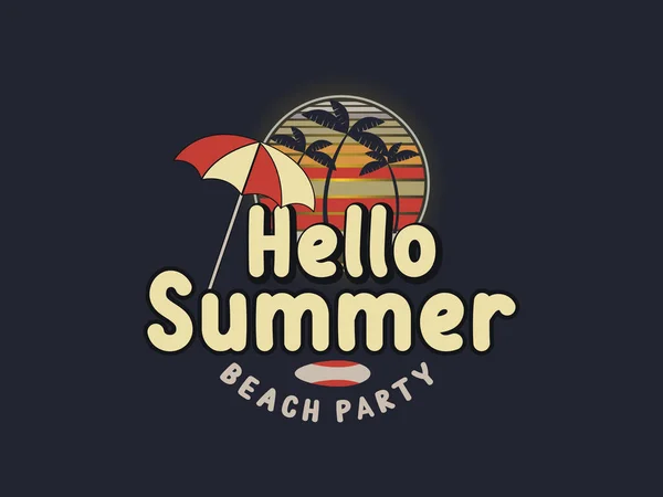 Hello Summer Shirt Σχεδιασμός Πολύχρωμο Φόντο Καλοκαίρι Διάνυσμα Εικονογράφηση Για — Διανυσματικό Αρχείο