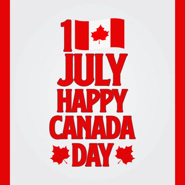 Поздравительная Открытка Случаю Дня Канады Канада Кленовый Лист Июля Векторная — стоковый вектор