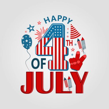 Usa Bağımsızlık Günü 4 Temmuz tarihi ve biz de premium Vector bayrağını çekiyoruz. Ulusal Bayram Resimleri.