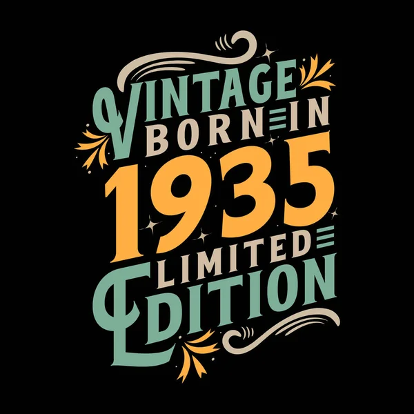 Vintage Geboren 1935 Geboren Vintage 1935 Verjaardagsfeest — Stockvector