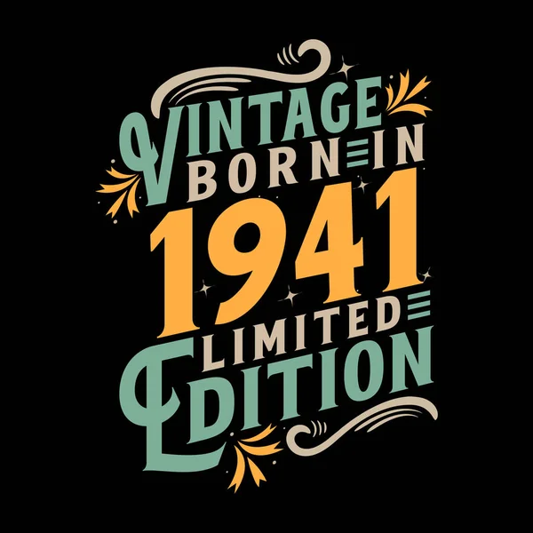 Vintage Geboren 1941 Geboren Vintage 1941 Verjaardagsfeest — Stockvector