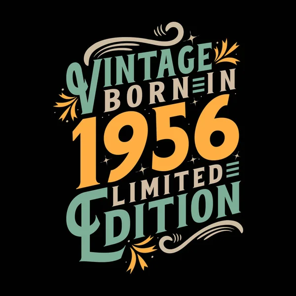 Vintage Geboren 1956 Geboren Vintage 1956 Verjaardagsfeest — Stockvector