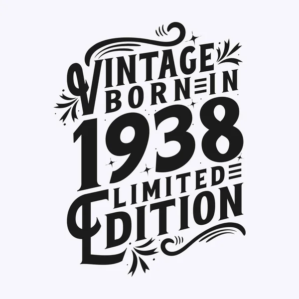 Vintage 1938 Doğumlu Vintage 1938 Doğumgünü Kutlaması — Stok Vektör