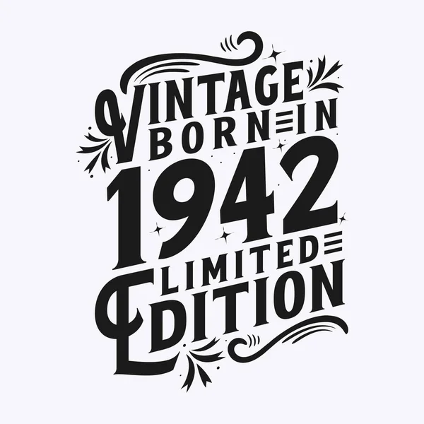 Vintage Geboren 1942 Geboren Vintage 1942 Verjaardagsfeest — Stockvector