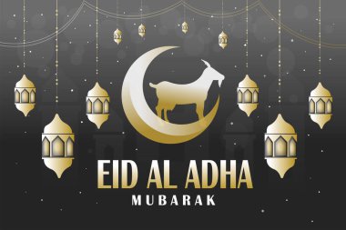 Kurban Ul Adha Yaratıcı Harfler Kaligrafi Vektör İllüstrasyonu Kurban Ul Adha Müslüman Festivali Tasarımı.