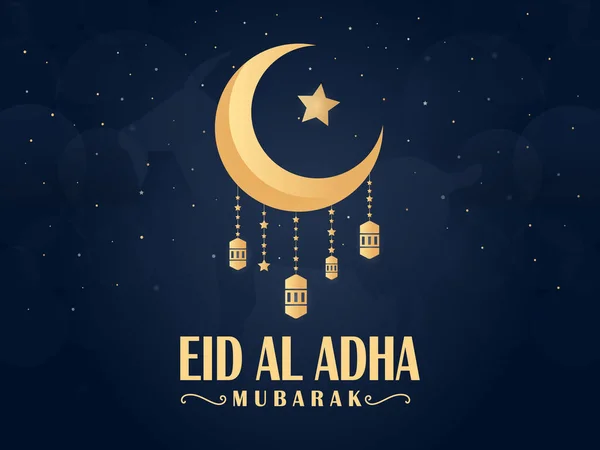 Eid Adha Cartas Creativas Caligrafía Vector Diseño Ilustración Para Eid — Archivo Imágenes Vectoriales