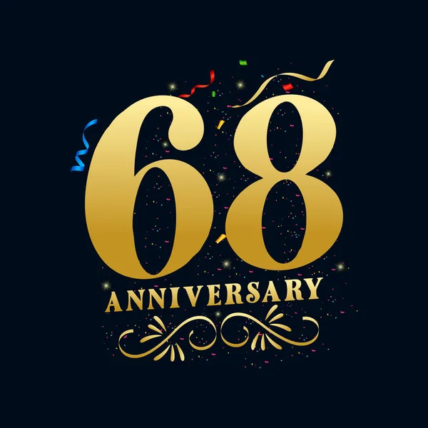 Aniversario Lujoso Color Dorado Años Celebración Logo Diseño Plantilla — Archivo Imágenes Vectoriales