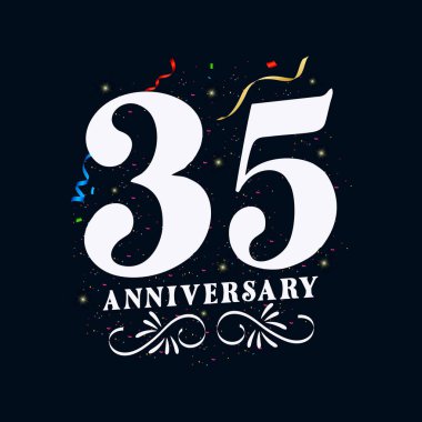  35 Yıldönümü Altın Rengi 35 Yıl Yıldönümü Logo Tasarımı Şablonu