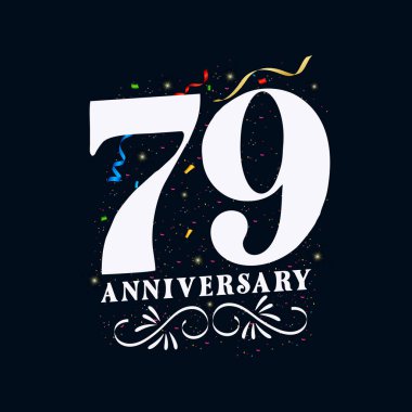 79. Yıldönümü Altın Rengi 79. Yıldönümü Logo Tasarımı Şablonu