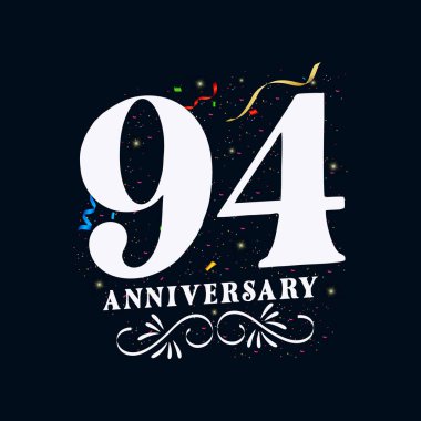 94. Yıldönümü Altın Rengi 94 Yıldönümü Kutlama Logosu Şablonu