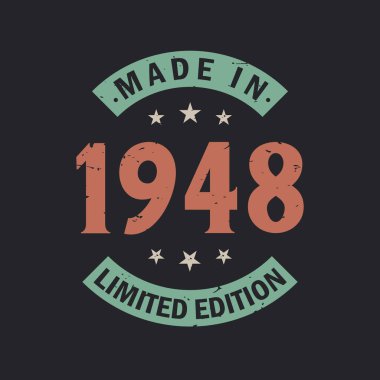 1948 yapımı Limited Edition. Vintage 1948 doğum günü tişörtü