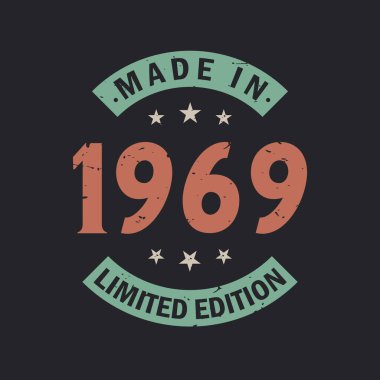 1969 yapımı Limited Edition. Antika 1969 doğumgünü tişörtü