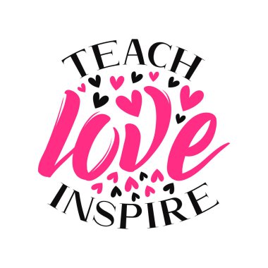 Aşkı Öğret - Okul SVG Tasarımı, beyaz arka planda izole.