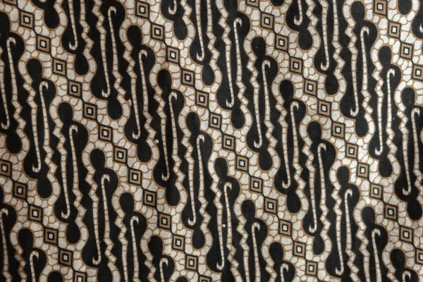 インドネシアの生地のテクスチャとパターンのバティックの鮮やかな品揃え 布全体に適用される耐ワックス染色の技術 — ストック写真