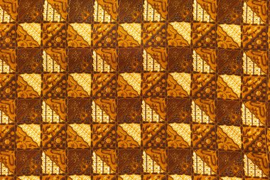 Geleneksel Endonezya kumaşı, yani batik kumaş. Zarif klasik motifli Endonezya