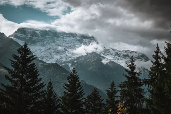 Majestátní Horská Krajina Francouzských Alpách Pozadí Panorama — Stock fotografie