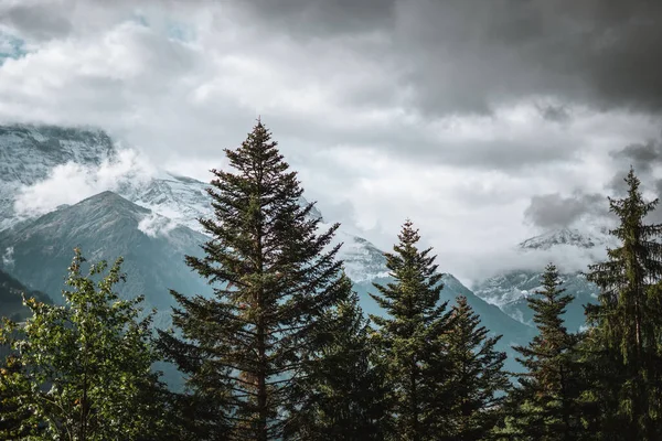 Majestátní Horská Krajina Francouzských Alpách Pozadí Panorama — Stock fotografie