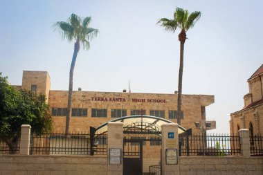 Jaffa Israel 'deki Terra Santa Lisesi. Orta Doğu Lisesi 'nden bir görüntü.