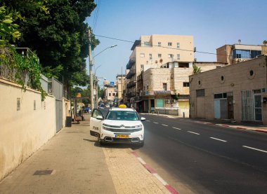 Jaffa sokakları ve Kudüs İsrail 'in sokakları. Güneşli bir öğleden sonra
